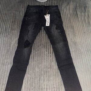Purple Men's Black Skinny Jeans